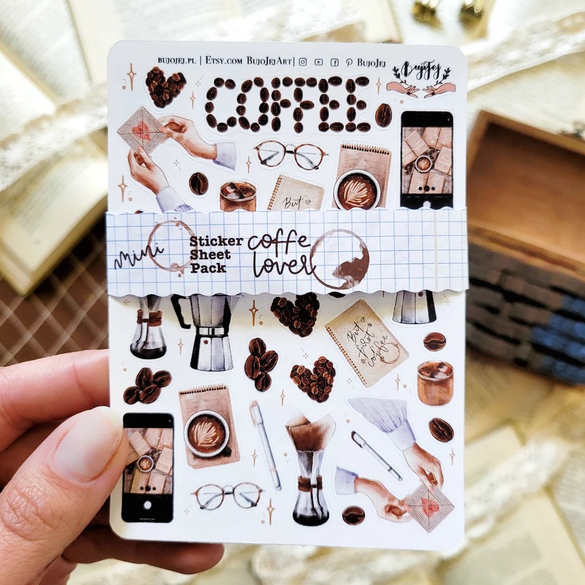 Stickers décoratifs | Bujojej | Set de 3 mini | Coffee lover - Bujojej - millenotes