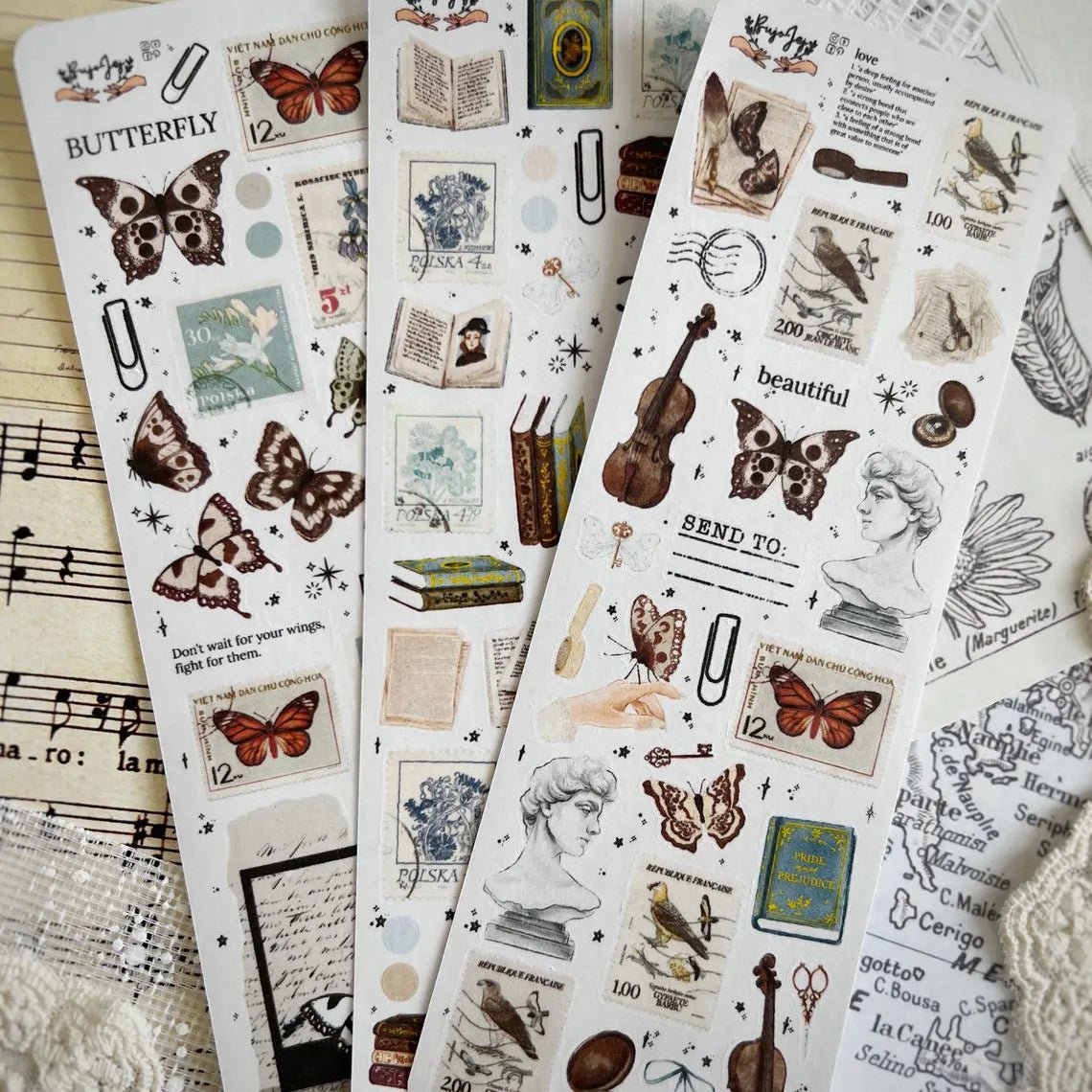 Stickers décoratifs | Bujojej | Set de 3 | Paper Wings - Bujojej - millenotes