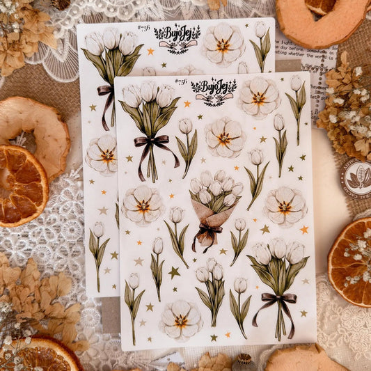 Stickers décoratifs | Bujojej | White Tulips - Bujojej - millenotes