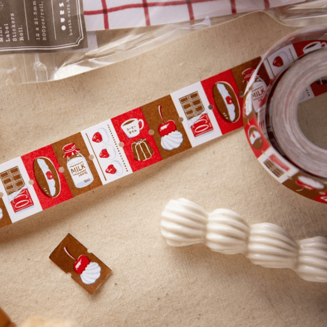 Stickers décoratifs en rouleau | OURS Studio | Afternoon Tea Time - OURS Studio - 500 stickers - millenotes