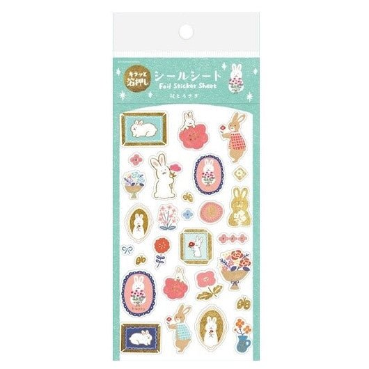 Stickers décoratifs | FURUKAWASHIKO | Fleurs et Lapins - FURUKAWASHIKO - millenotes