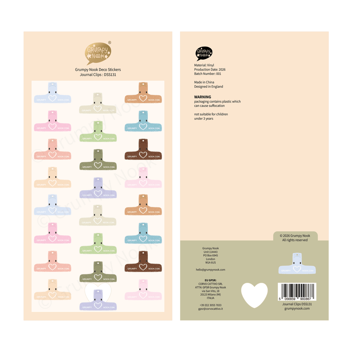 Stickers décoratifs | Grumpy Nook | Journal Clips - Grumpy Nook - millenotes