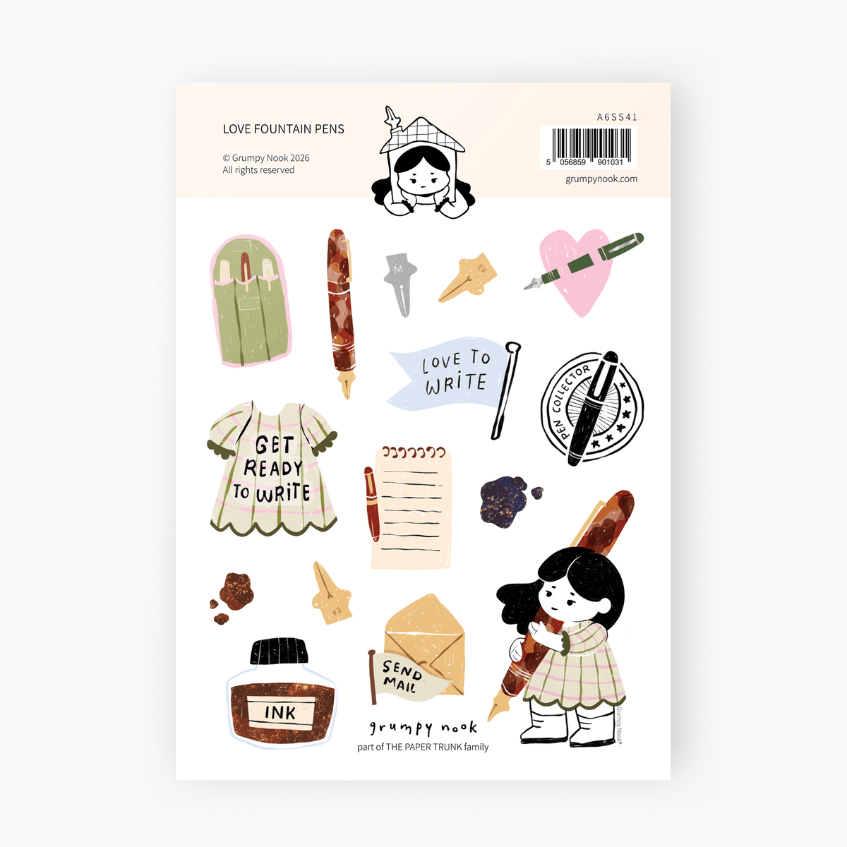 Stickers décoratifs | Grumpy Nook | Love Fountain pens - Grumpy Nook - millenotes