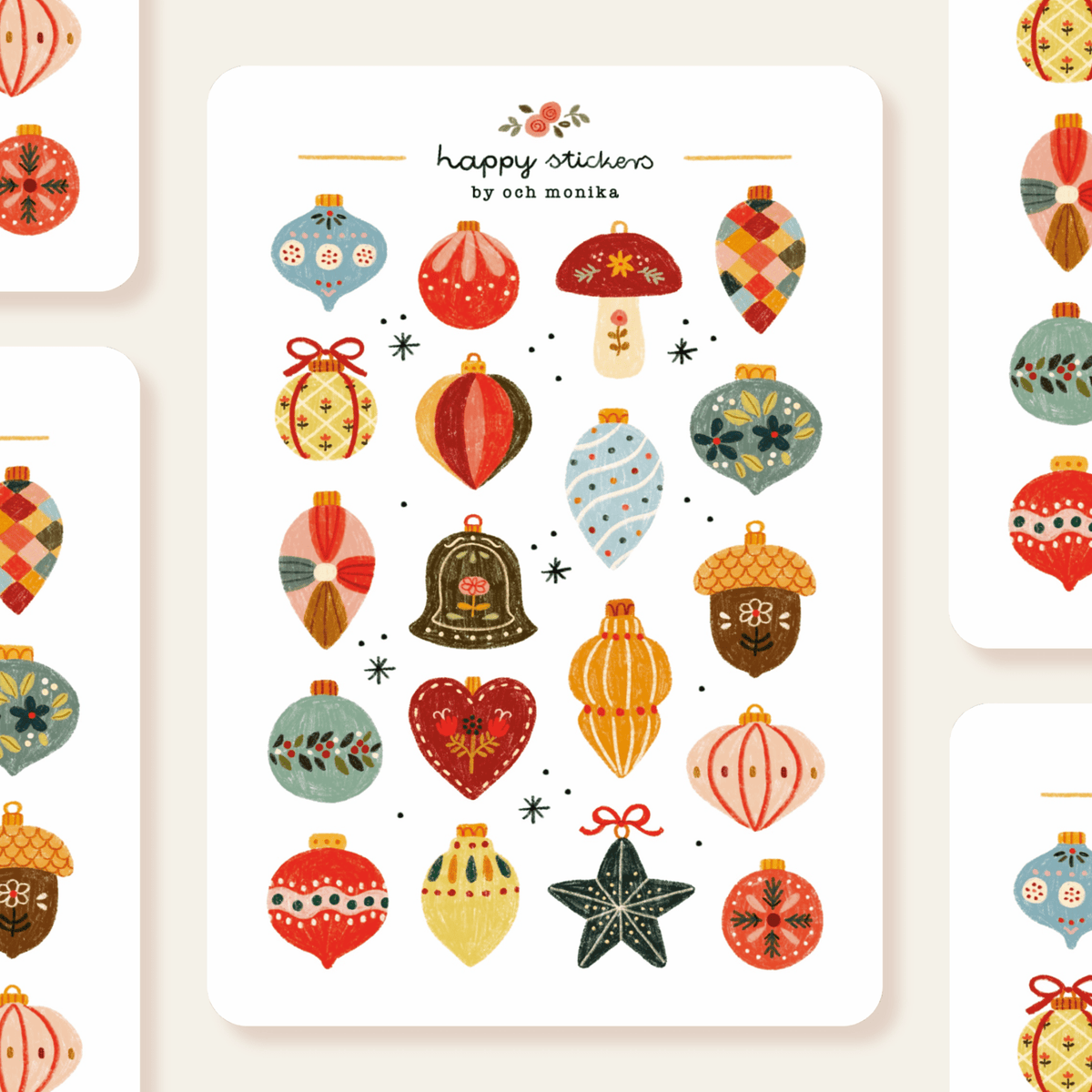 Stickers décoratifs | Och Monika | Christmas Baubles - Och Monika - millenotes