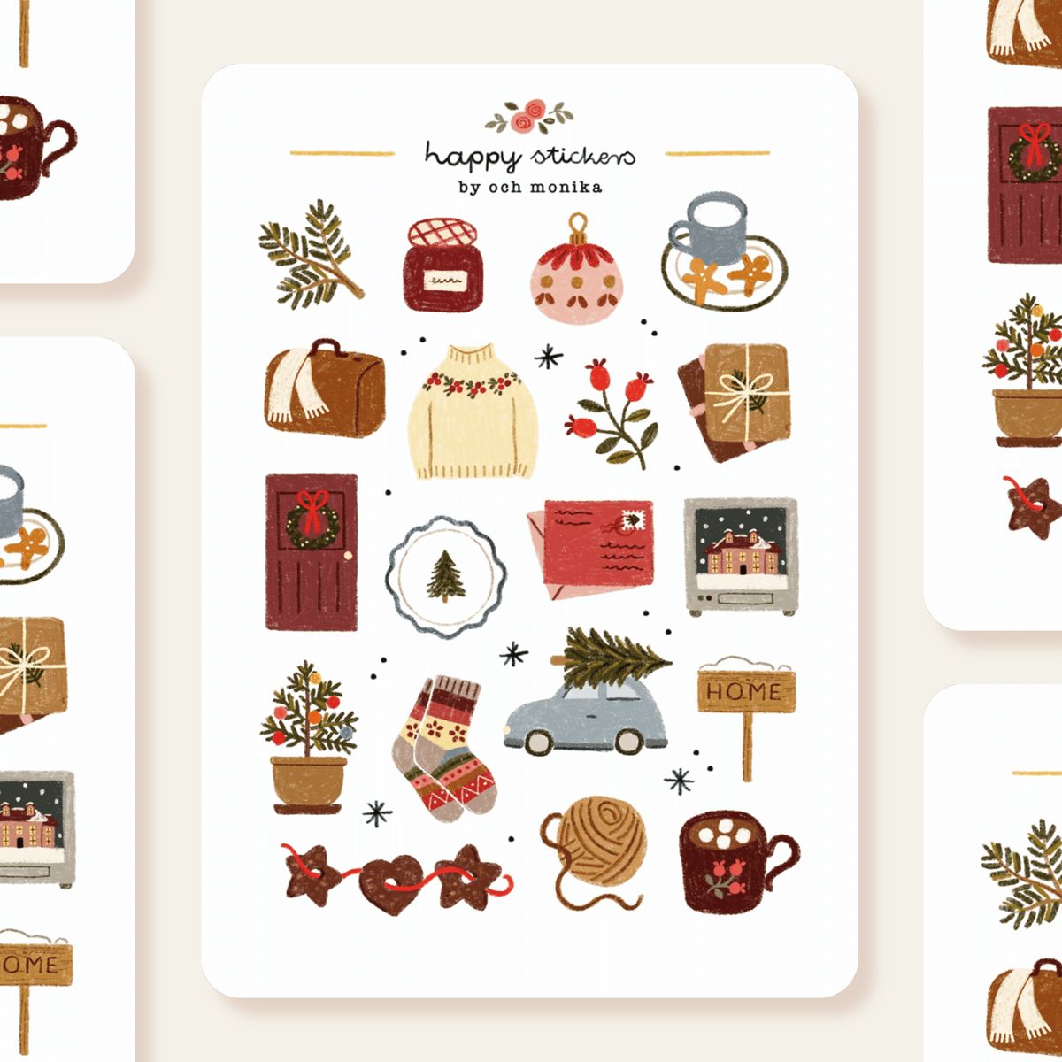 Stickers décoratifs | Och Monika | Coming Home For Christmas - Och Monika - millenotes