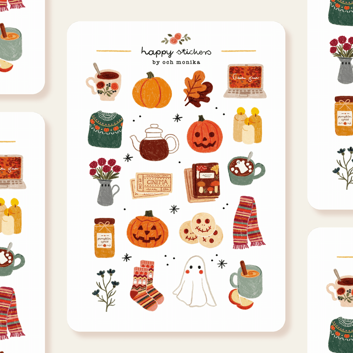 Stickers décoratifs | Och Monika | Cozy Halloween - Och Monika - millenotes