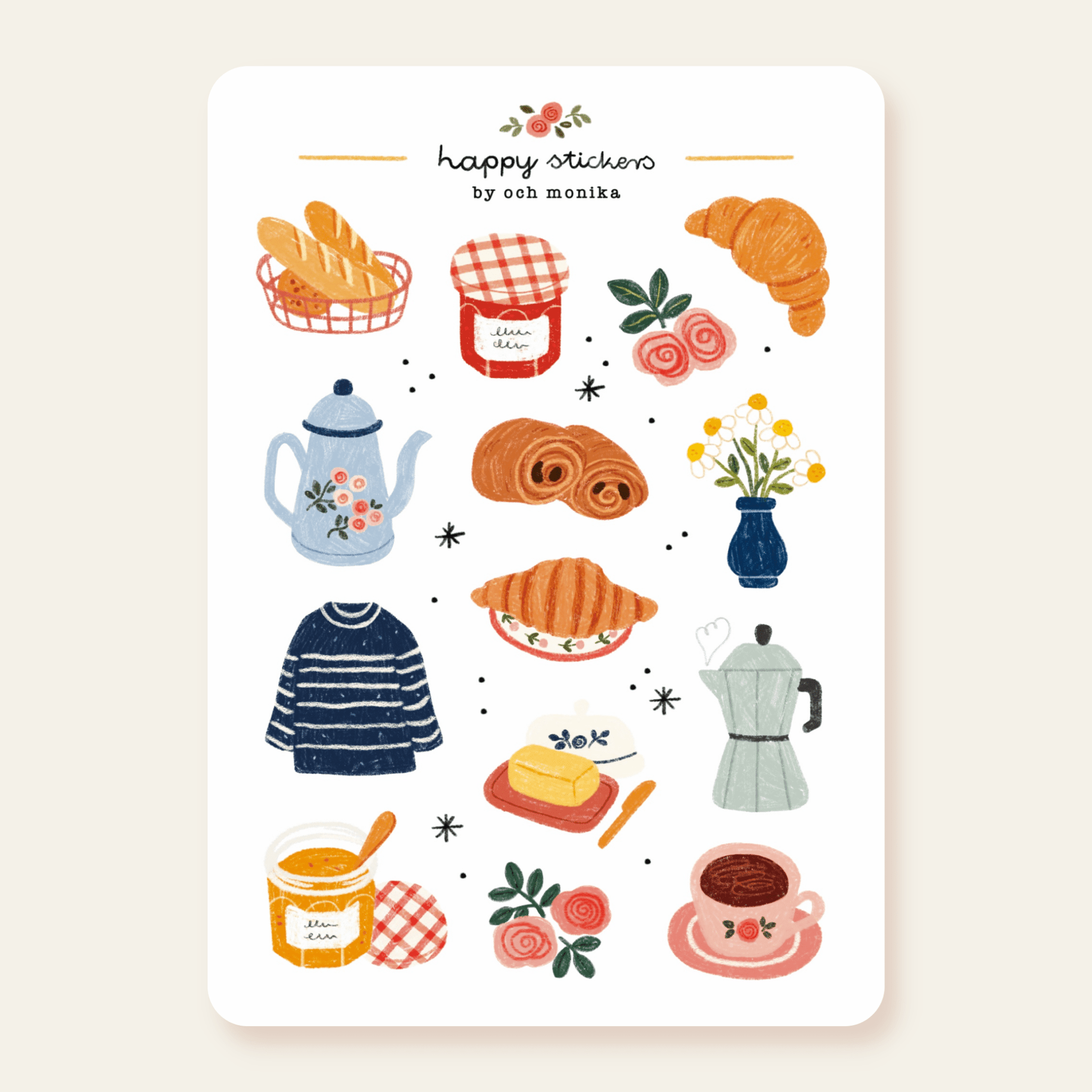 Stickers décoratifs | Och Monika | French Breakfast - Och Monika - millenotes