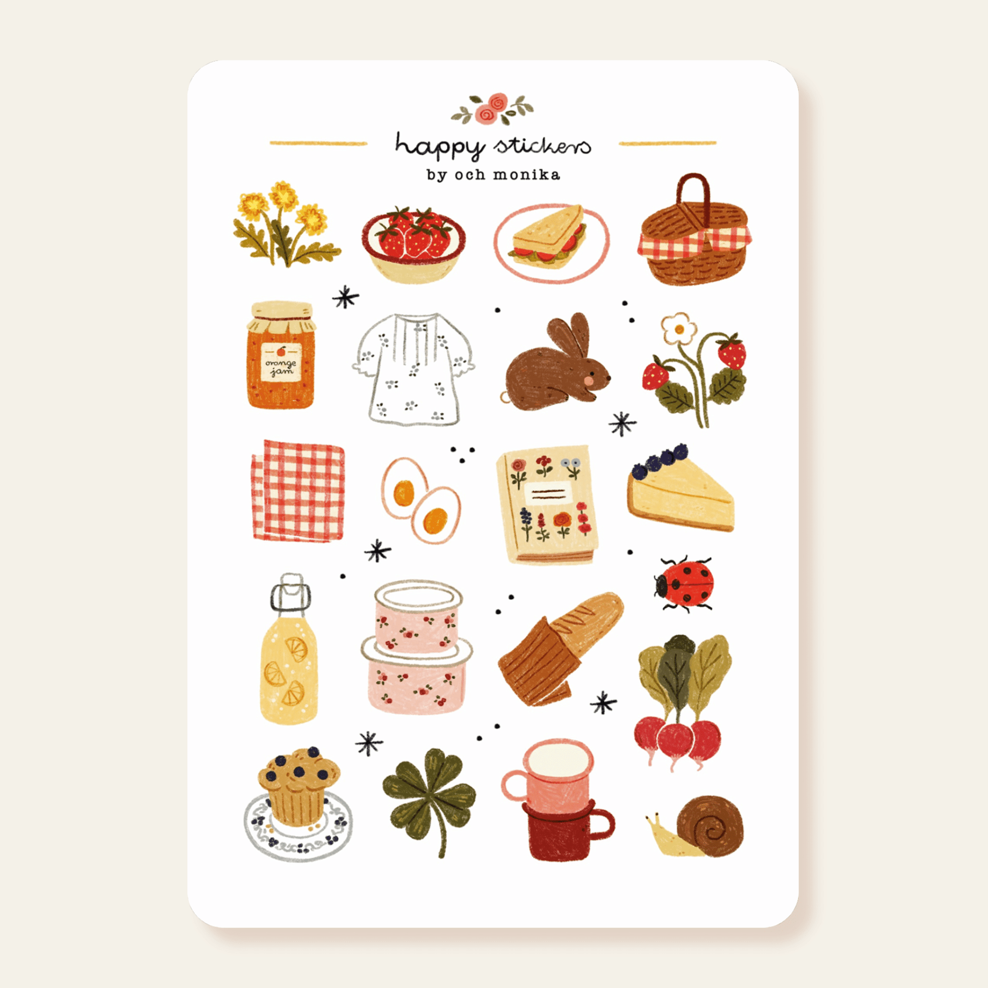 Stickers décoratifs | Och Monika | Spring Picnic - Och Monika - millenotes