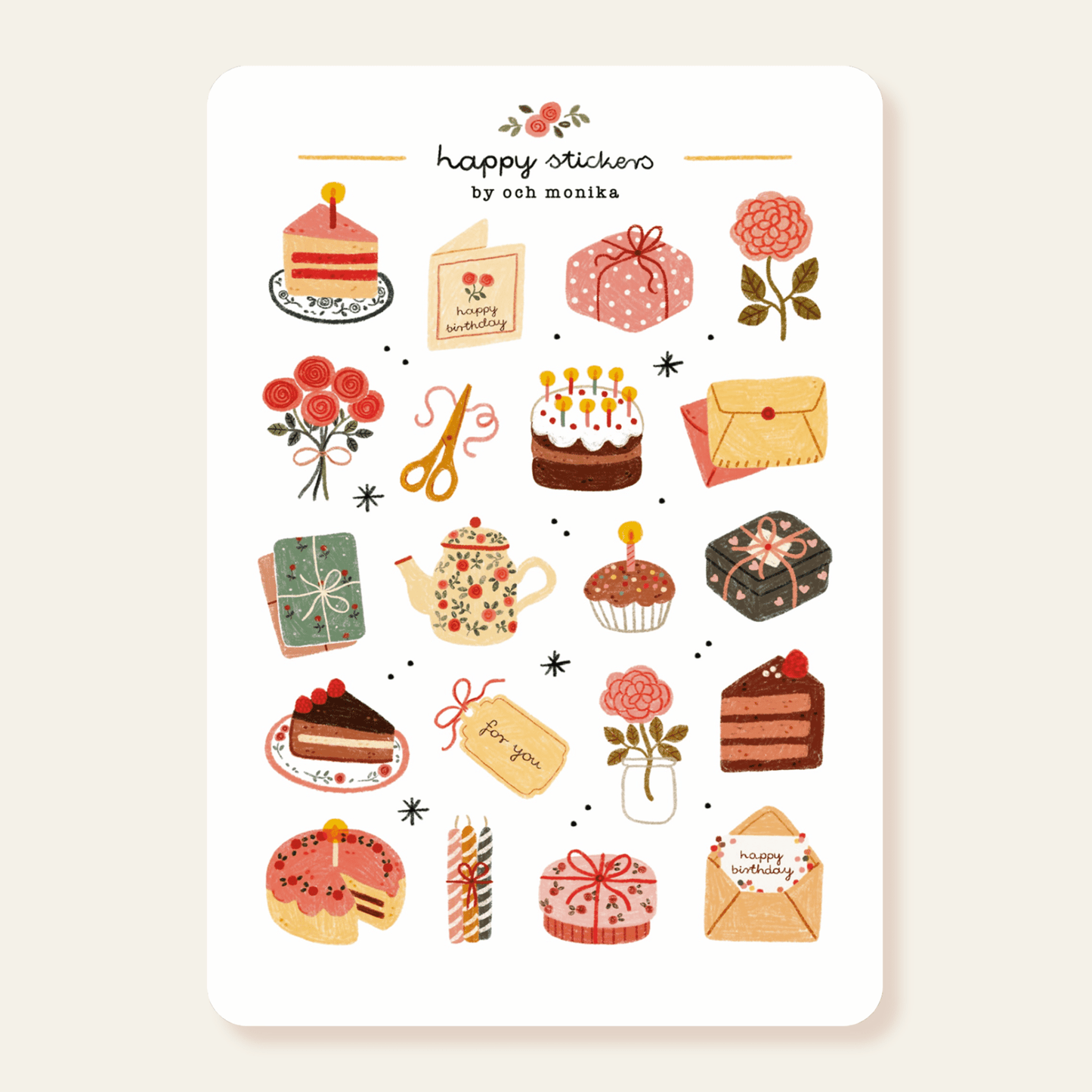 Stickers décoratifs | Och Monika | Sweet Birthday - Och Monika - millenotes