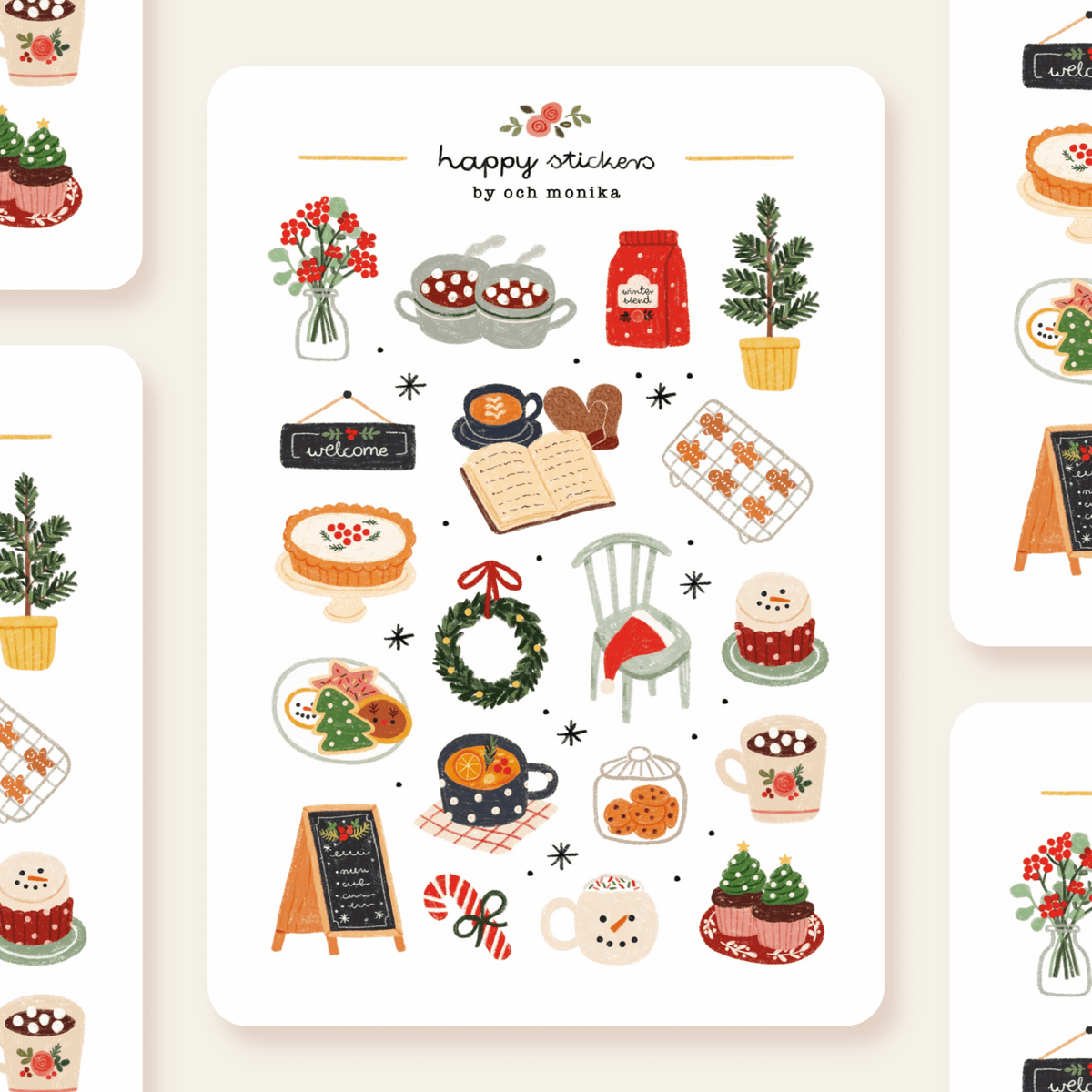Stickers décoratifs | Och Monika | Winter Café - Och Monika - millenotes