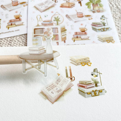 Stickers décoratifs | Reading at home (papier semi-transparent) - LETTOON - millenotes