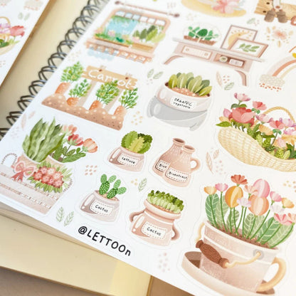 Stickers décoratifs | Spring Garden (papier semi-transparent) - LETTOON - millenotes