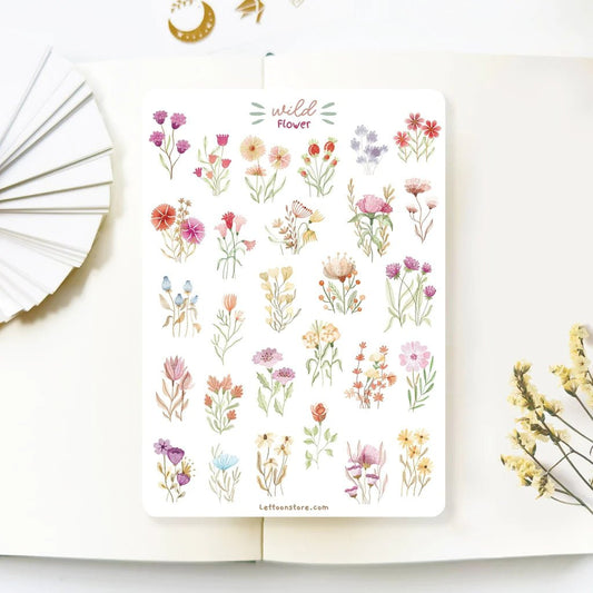 Stickers décoratifs | Wild Flowers (papier semi-transparent) - LETTOON - millenotes