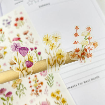 Stickers décoratifs | Wild Flowers (papier semi-transparent) - LETTOON - millenotes