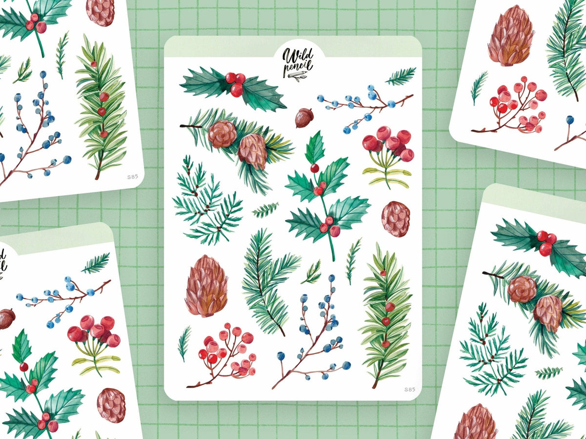 Stickers décoratifs | Wild Pencil Studio | Christmas Foliage - Wild Pencil Studio - millenotes