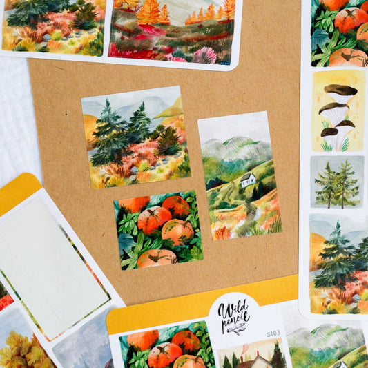 Stickers décoratifs | Wild Pencil Studio | Fall Landscapes - Wild Pencil Studio - millenotes