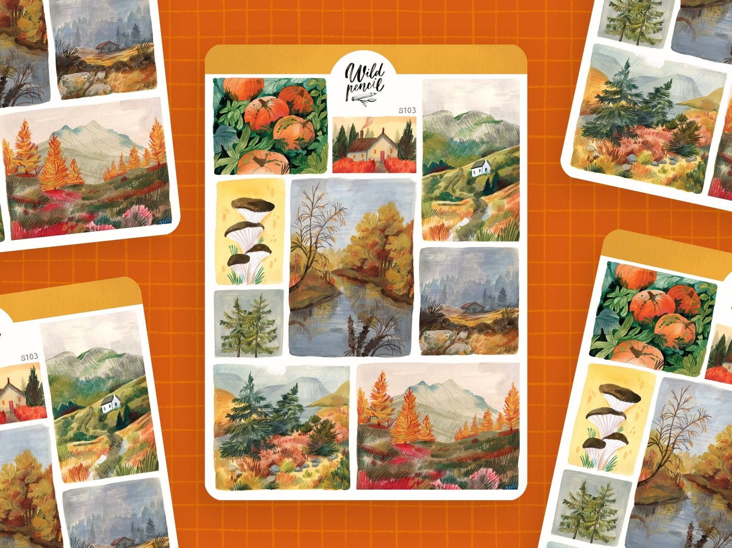 Stickers décoratifs | Wild Pencil Studio | Fall Landscapes - Wild Pencil Studio - millenotes