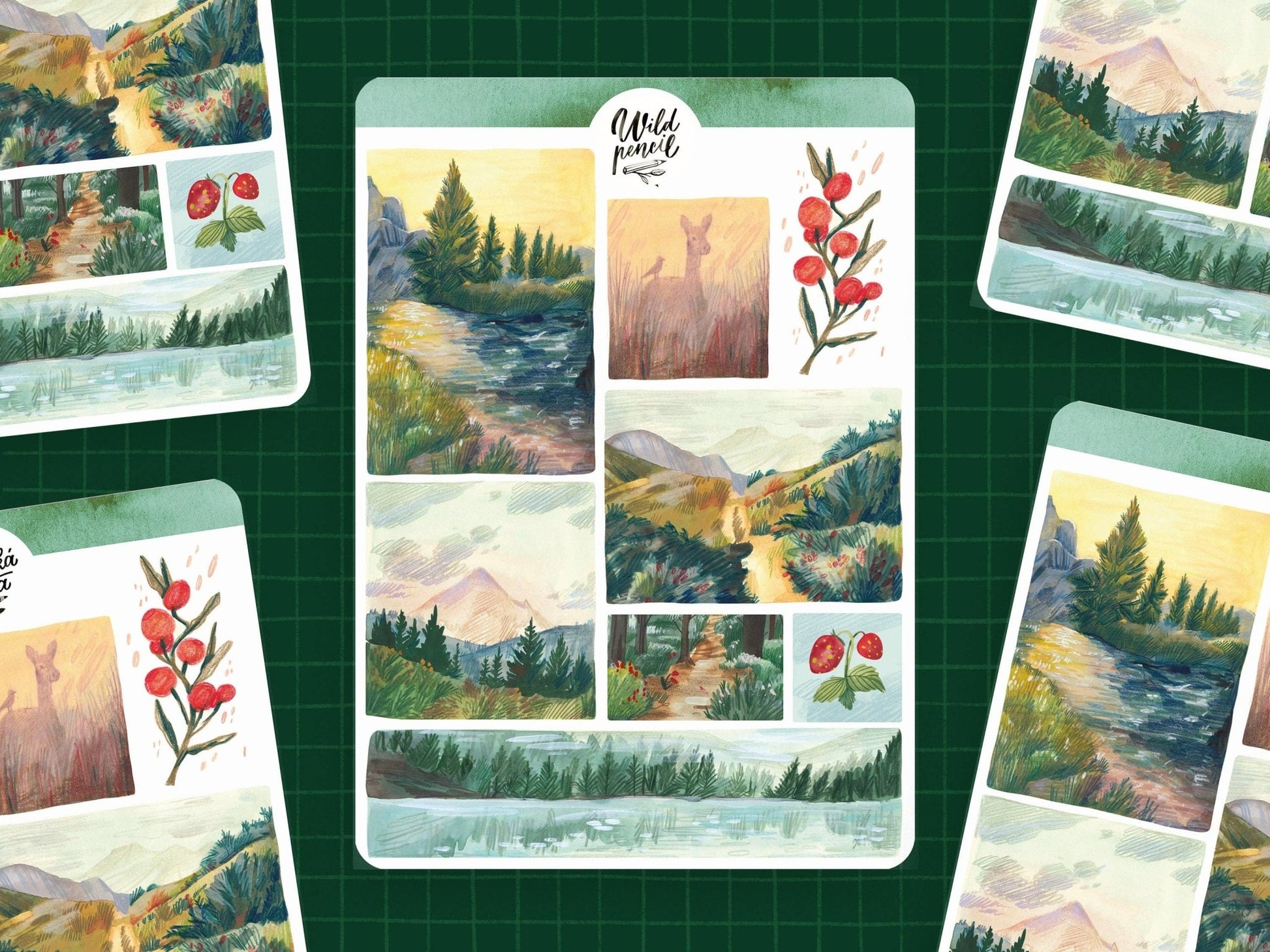 Stickers décoratifs | Wild Pencil Studio | Forest Landscapes - Wild Pencil Studio - millenotes