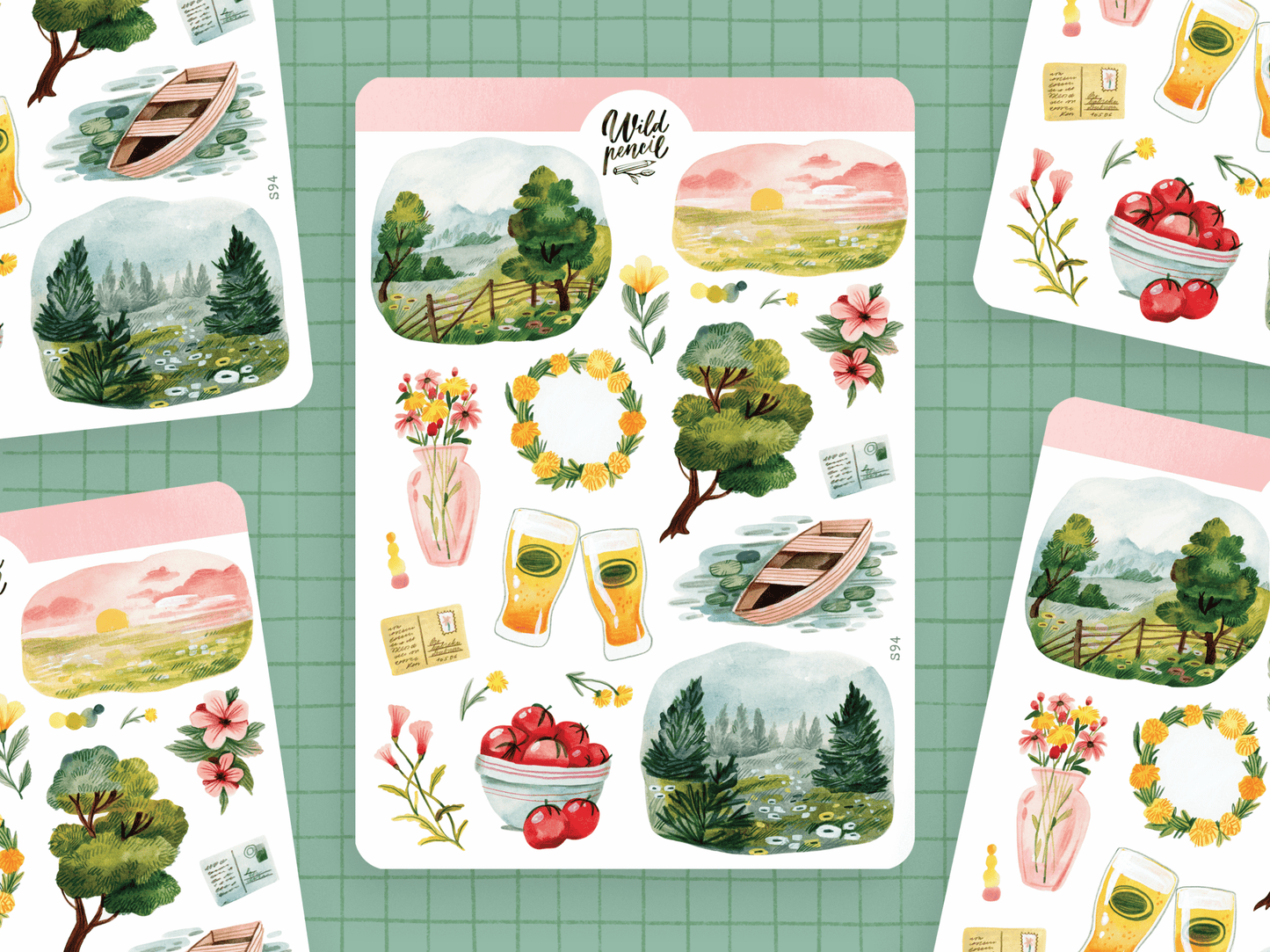 Stickers décoratifs | Wild Pencil Studio | Summer In The Nature - Wild Pencil Studio - millenotes