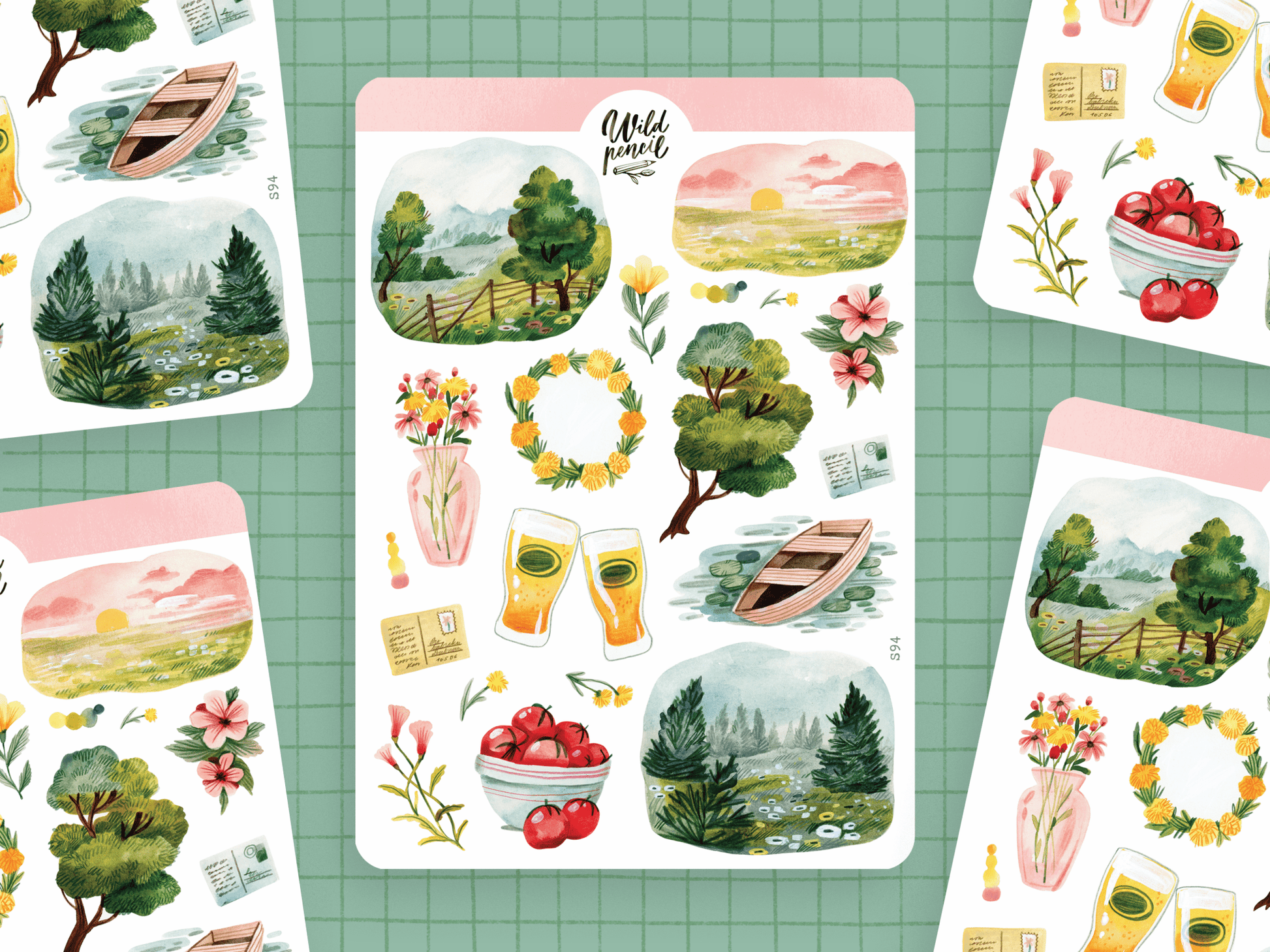 Stickers décoratifs | Wild Pencil Studio | Summer In The Nature - Wild Pencil Studio - millenotes