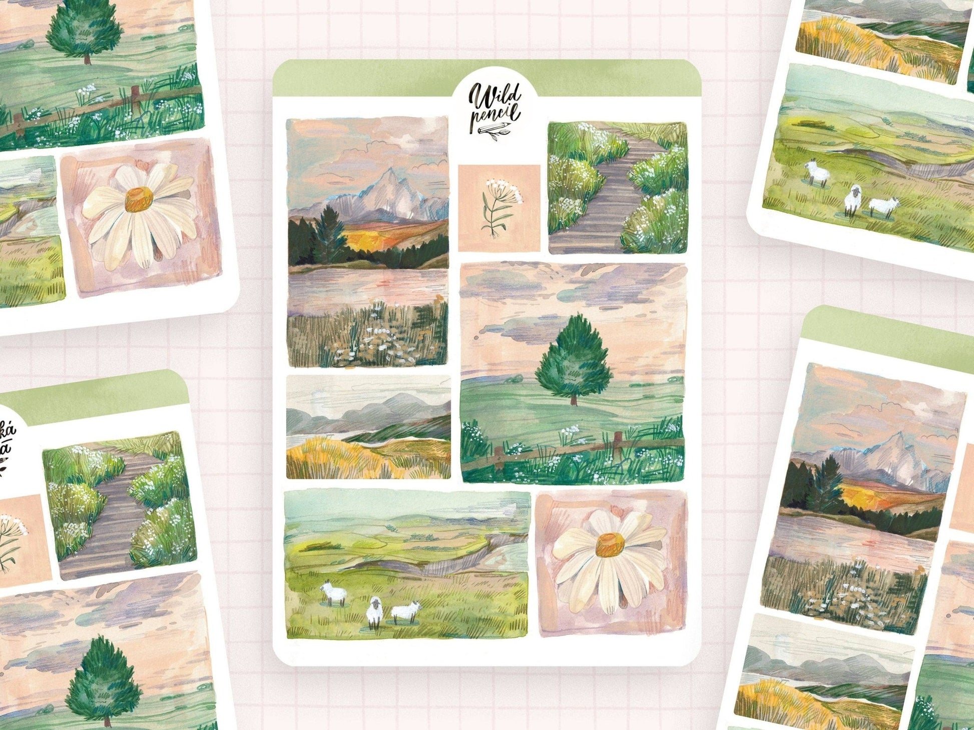 Stickers décoratifs | Wild Pencil Studio | Sunrise Lanscapes - Wild Pencil Studio - millenotes