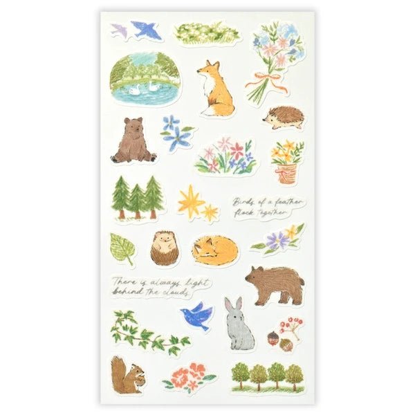 Stickers japonais 2 planches | Deco Time | Animaux de la Forêt - NB Co Ltd - millenotes