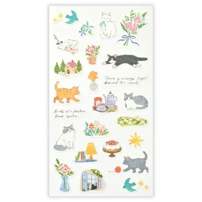 Stickers japonais 2 planches | Deco Time | Chats - NB Co Ltd - millenotes