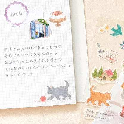 Stickers japonais 2 planches | Deco Time | Chats - NB Co Ltd - millenotes