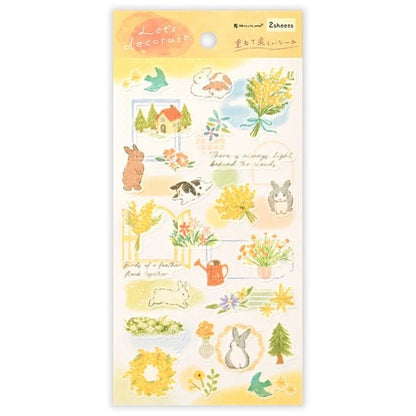 Stickers japonais 2 planches | Deco Time | Lapins - NB Co Ltd - millenotes