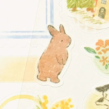 Stickers japonais 2 planches | Deco Time | Lapins - NB Co Ltd - millenotes