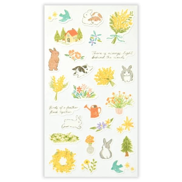 Stickers japonais 2 planches | Deco Time | Lapins - NB Co Ltd - millenotes