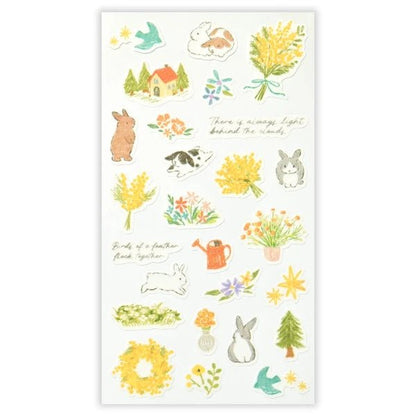 Stickers japonais 2 planches | Deco Time | Lapins - NB Co Ltd - millenotes