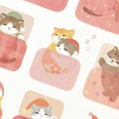Stickers japonais 2 planches | Mattari Animals | Adorable Chaton - NB Co Ltd - millenotes