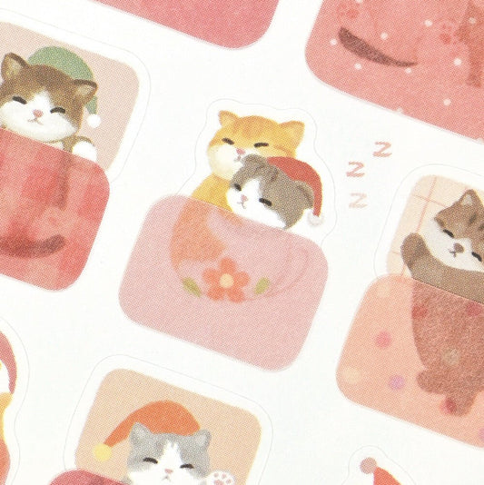Stickers japonais 2 planches | Mattari Animals | Adorable Chaton - NB Co Ltd - millenotes