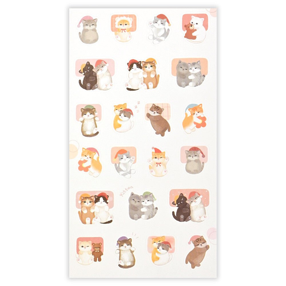 Stickers japonais 2 planches | Mattari Animals | Adorable Chaton - NB Co Ltd - millenotes