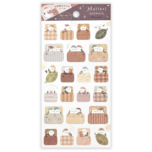 Stickers japonais 2 planches | Mattari Animals | Adorable Oisillon - NB Co Ltd - millenotes