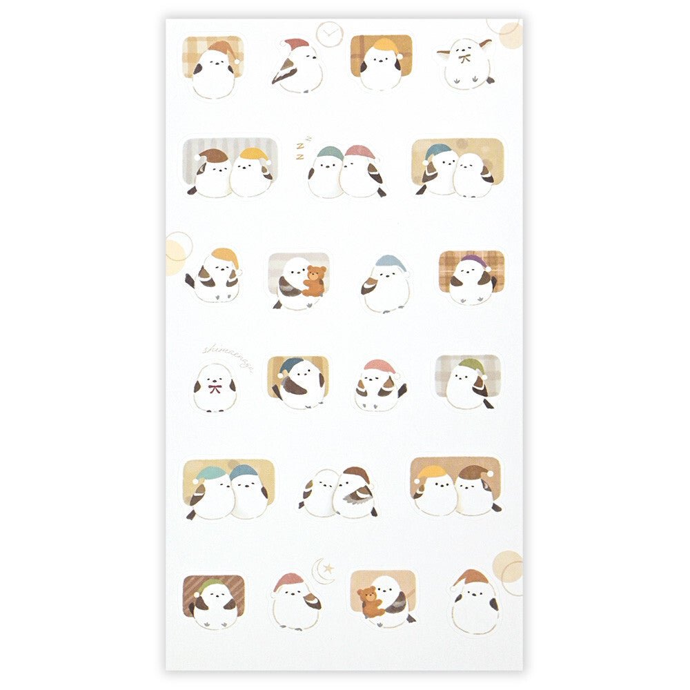 Stickers japonais 2 planches | Mattari Animals | Adorable Oisillon - NB Co Ltd - millenotes