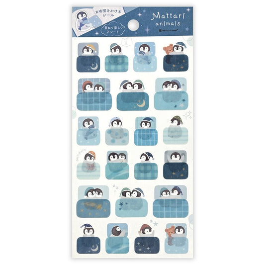 Stickers japonais 2 planches | Mattari Animals | Adorable Pingouin - NB Co Ltd - millenotes