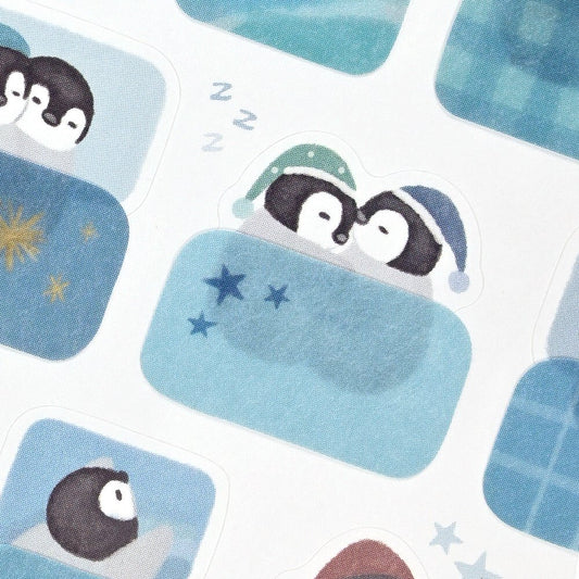 Stickers japonais 2 planches | Mattari Animals | Adorable Pingouin - NB Co Ltd - millenotes