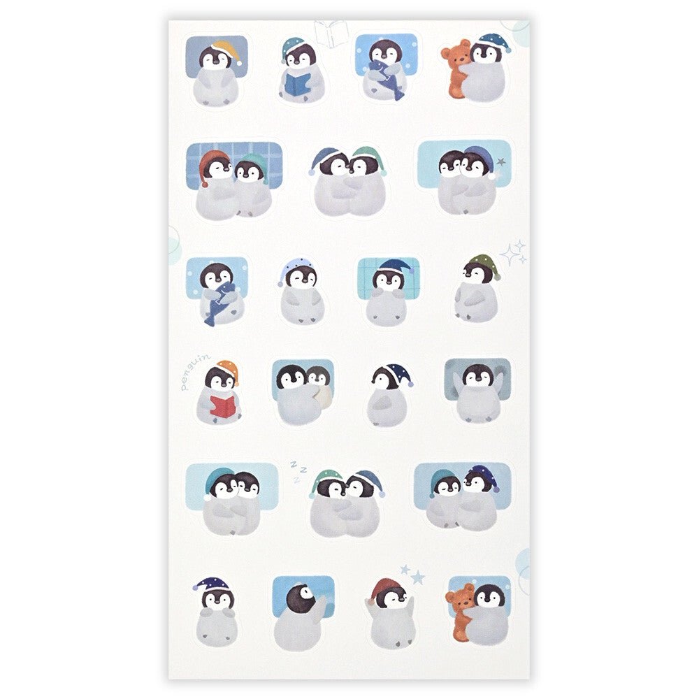 Stickers japonais 2 planches | Mattari Animals | Adorable Pingouin - NB Co Ltd - millenotes