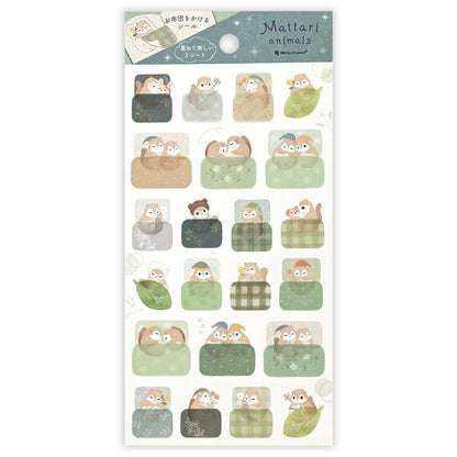 Stickers japonais 2 planches | Mattari Animals | Adorables Écureuils - NB Co Ltd - millenotes