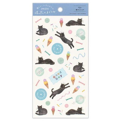 Stickers japonais | Awairo | Chat Noir - NB Co Ltd - millenotes