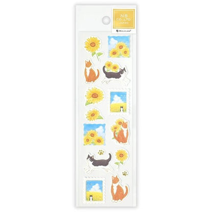 Stickers japonais | Chat aux Tournesols - NB Co Ltd - millenotes