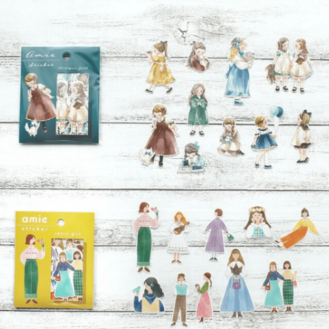 Stickers japonais Mind Wave Amie | Retro girl - Mind Wave - millenotes