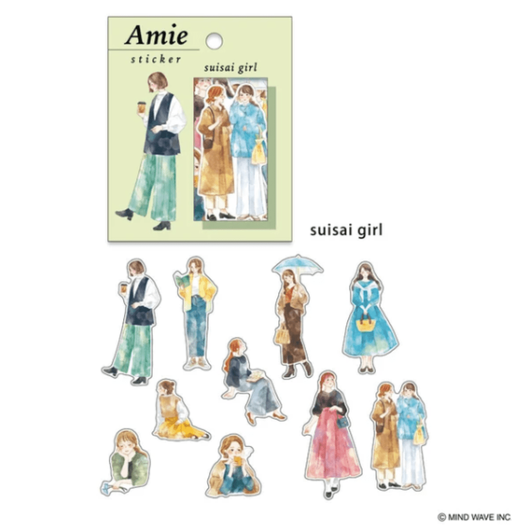 Stickers japonais Mind Wave Amie | Suisai girl - Mind Wave - millenotes