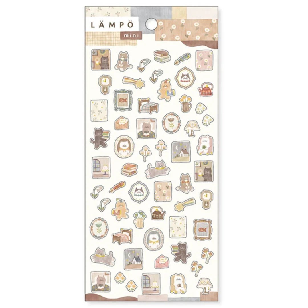 Stickers japonais Mind Wave LAMPO Mini | Chat la Nuit - Mind Wave - millenotes