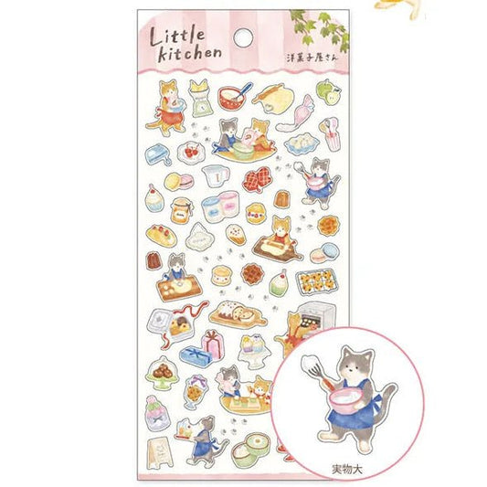 Stickers japonais Mind Wave Little Kitchen | Chats à la Pâtisserie - Mind Wave - millenotes