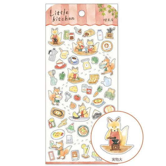 Stickers japonais Mind Wave Little Kitchen | Renards au Coffee Shop - Mind Wave - millenotes