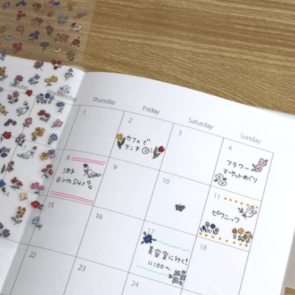 Stickers japonais Mind Wave Poko Time Seal | Fleurs - Mind Wave - millenotes