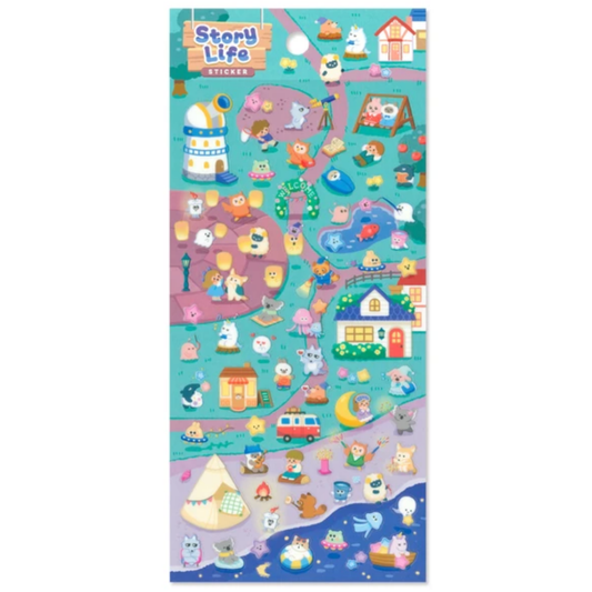 Stickers japonais Mind Wave | Story Life | Village de nuit - Mind Wave - millenotes